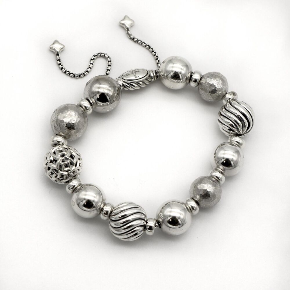 David Yurman 925 Sterling Silver Elements Bracelet